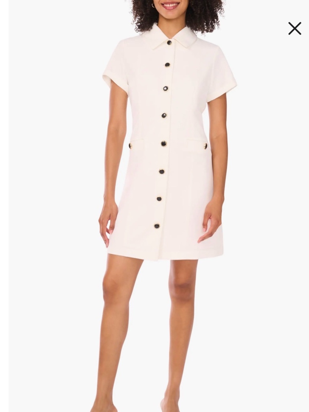 Ted Baker white Short Button-Front Mini Dress size M